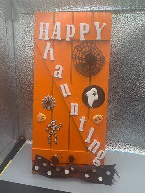 Happy Halloween Orange DIY Hanging Sign SELLING AS IS